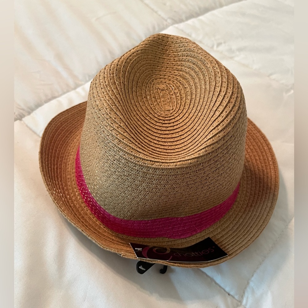 Chatties Tan Pink Trim Hat